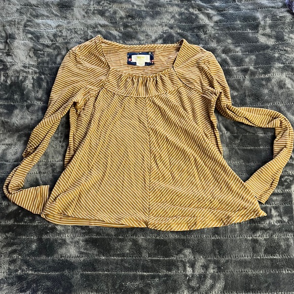 Maeve Square neck Striped Long sleeve Top - Picture 1 of 9